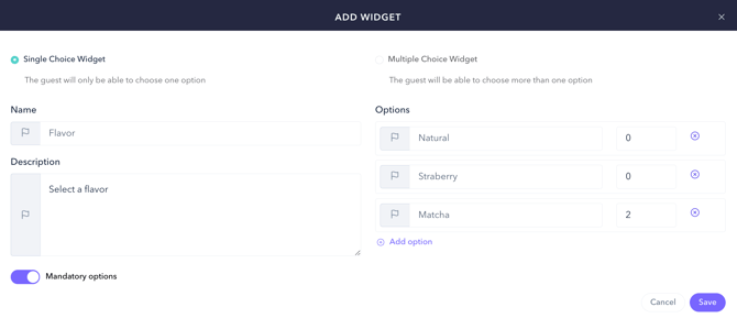 Create room service catalog widgets 02EN