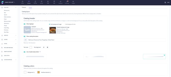 How to add a restaurant menu using the advanced catalog 06EN