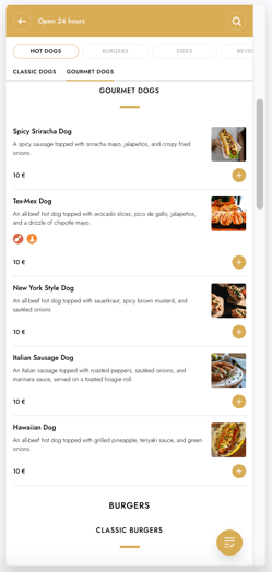 How to add a restaurant menu using the advanced catalog 07EN