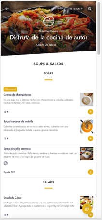 How to add a room service menu using the advanced catalog 03ES
