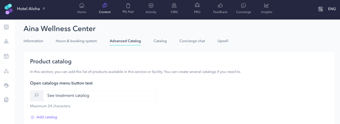 How to add a spa catalog using the advanced catalog 01EN