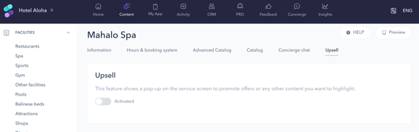 How to create an upsell pop-up for a spa 01EN
