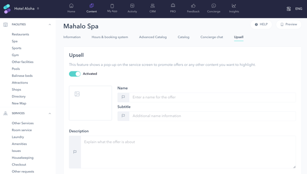 How to create an upsell pop-up for a spa 02EN
