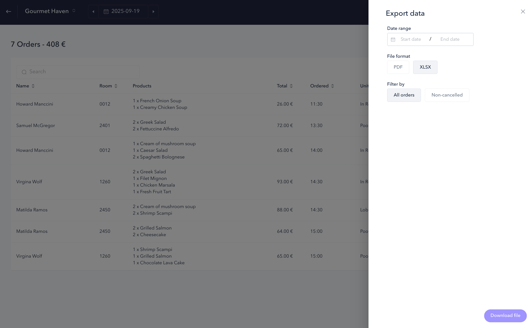 How to manage orders for a room service 05EN