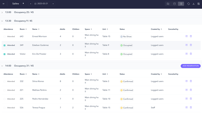 How to manage restaurant bookings with the PRO booking system_03EN