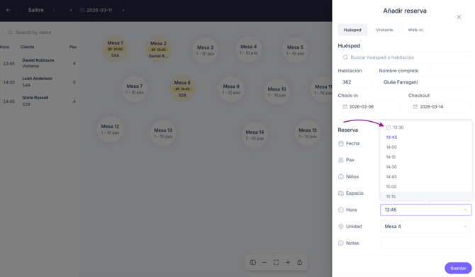 How to manage restaurant bookings with the PRO booking system_11ES