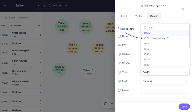 How to manage restaurant bookings with the PRO booking system_12EN