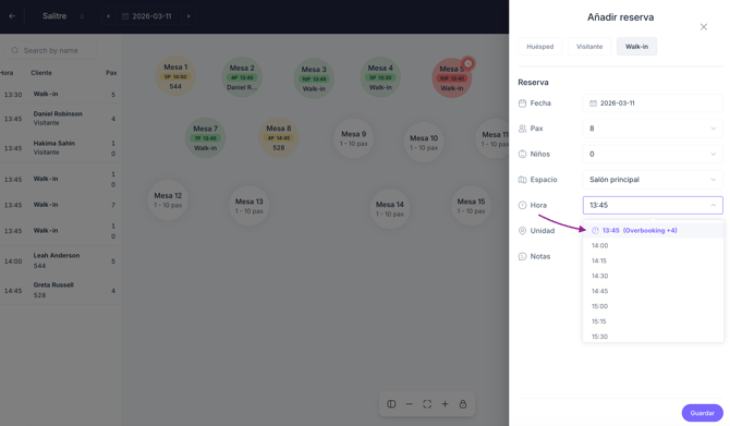 How to manage restaurant bookings with the PRO booking system_12ES