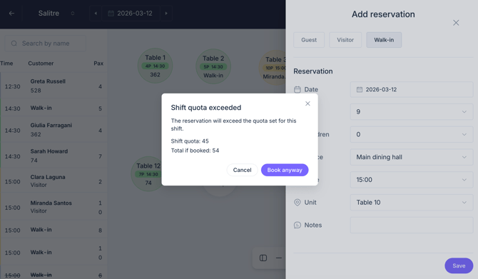 How to manage restaurant bookings with the PRO booking system_13EN