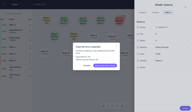 How to manage restaurant bookings with the PRO booking system_13ES