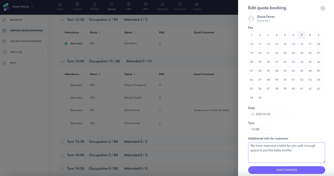 How to manage restaurant bookings with the quota-based booking system 03EN