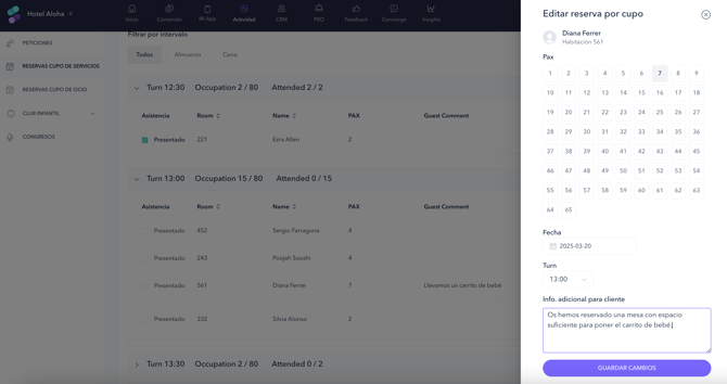 How to manage restaurant bookings with the quota-based booking system 03ES