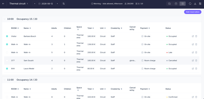 How to manage thermal circuit bookings with the PRO booking system_01EN