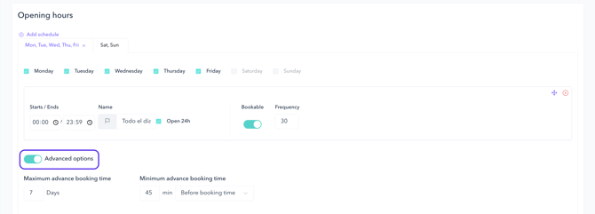 How to set min and max times for rs orders 01EN