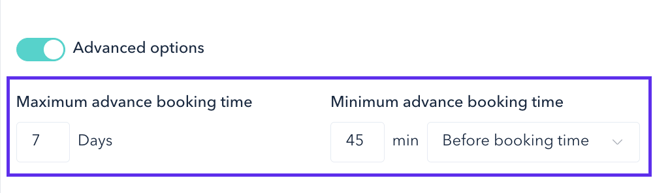 How to set min and max times for rs orders 02EN