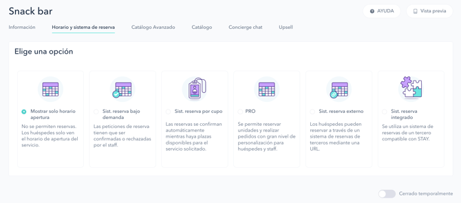 How to set the opening hours and booking system for a restaurant 02ES