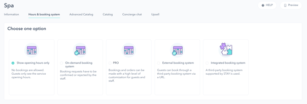 How to set the opening hours and booking system for a spa 02EN