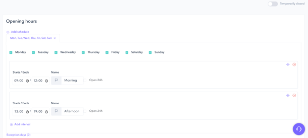 How to set the opening hours and booking system for a spa_01EN
