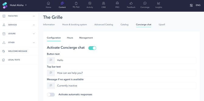 How to set up Concierge chat in a restaurant01EN