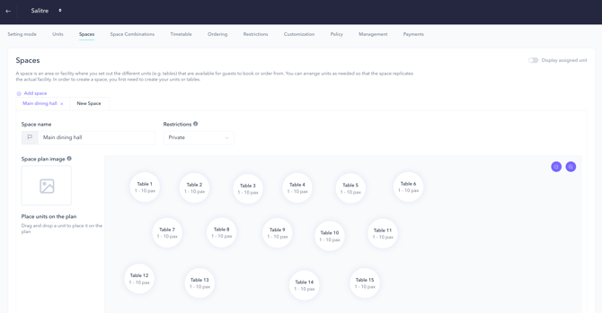 How to set up the PRO booking system for a restaurant 05EN