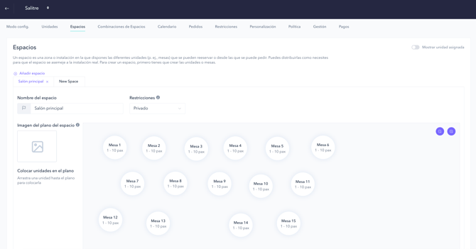 How to set up the PRO booking system for a restaurant 05ES