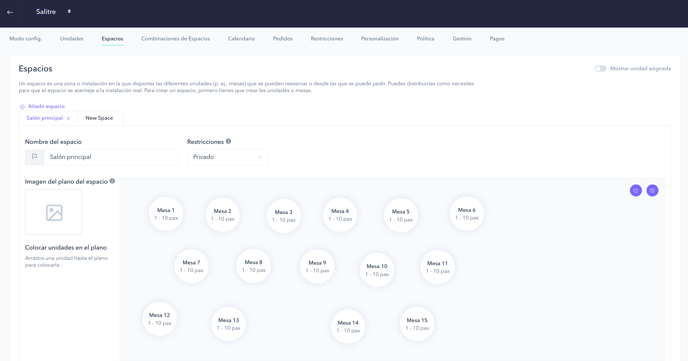 How to set up the PRO booking system for a restaurant 05ES