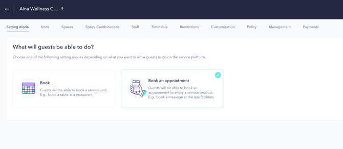How to set up the PRO booking system for a spa-APPOINTMENT 03EN