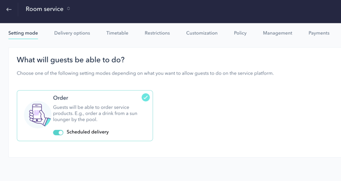How to set up the PRO ordering system for a room service 03EN