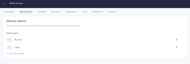 How to set up the PRO ordering system for a room service 04EN