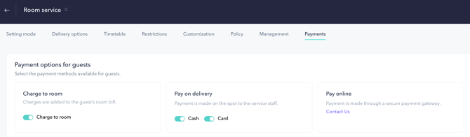 How to set up the PRO ordering system for a room service 11EN