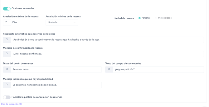 How to set up the on-demand booking system for a restaurant 03ES