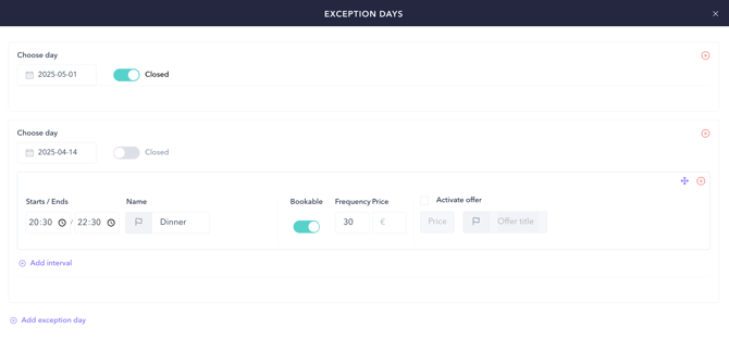 How to set up the quota-based booking system for a restaurant05EN