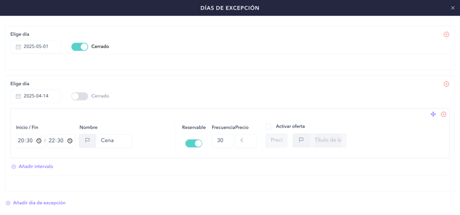 How to set up the quota-based booking system for a restaurant05ES