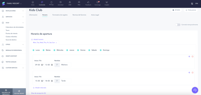 How to set a timetable for a kids club_01ES