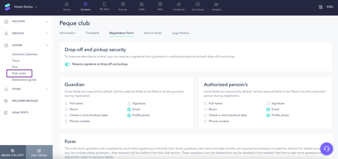 How to set up the registration process for a kids club_01EN