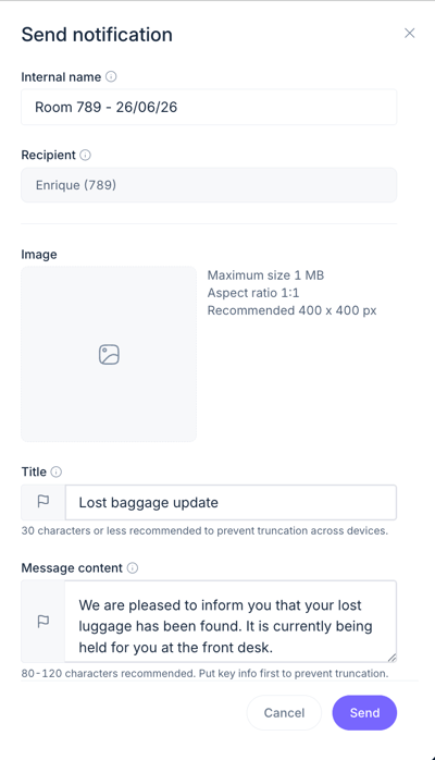 create and send hotel notifications_EN02