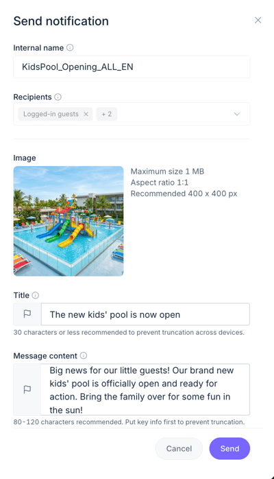 create and send hotel notifications_EN04