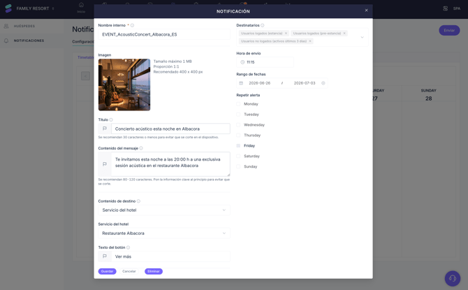 create and send hotel notifications_ES06